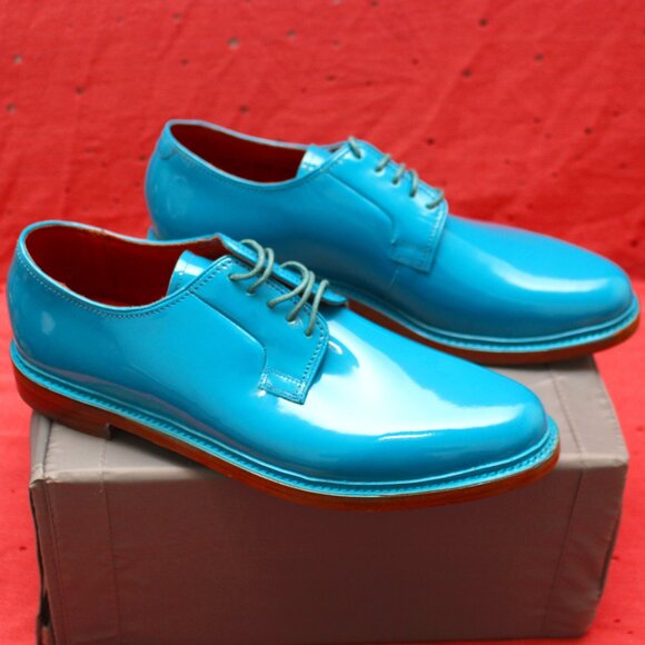 Florsheim by Duckie Brown Patent Leather Oxfords in Aqua Blue main image 5